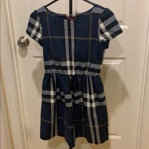 Blue and black plaid dress